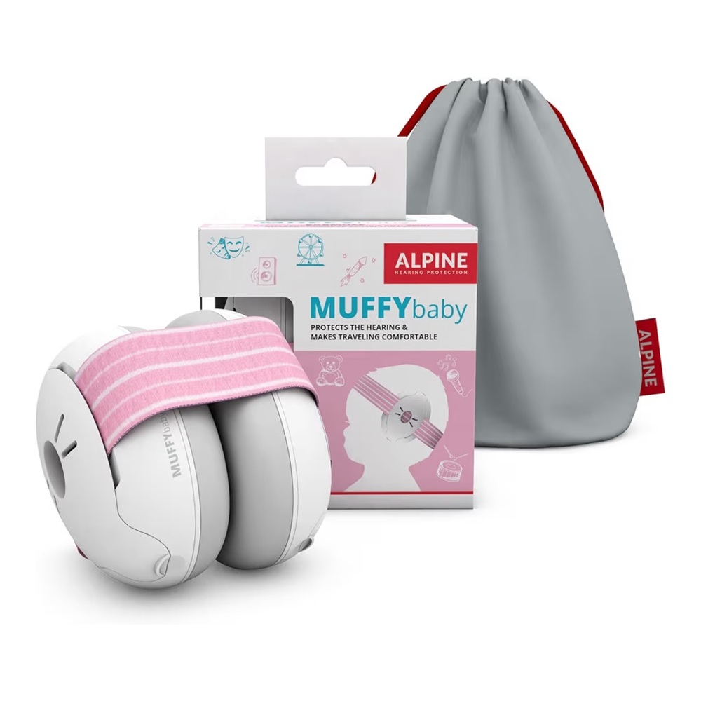Alpine Muffy Baby White and Pink Ear Protection